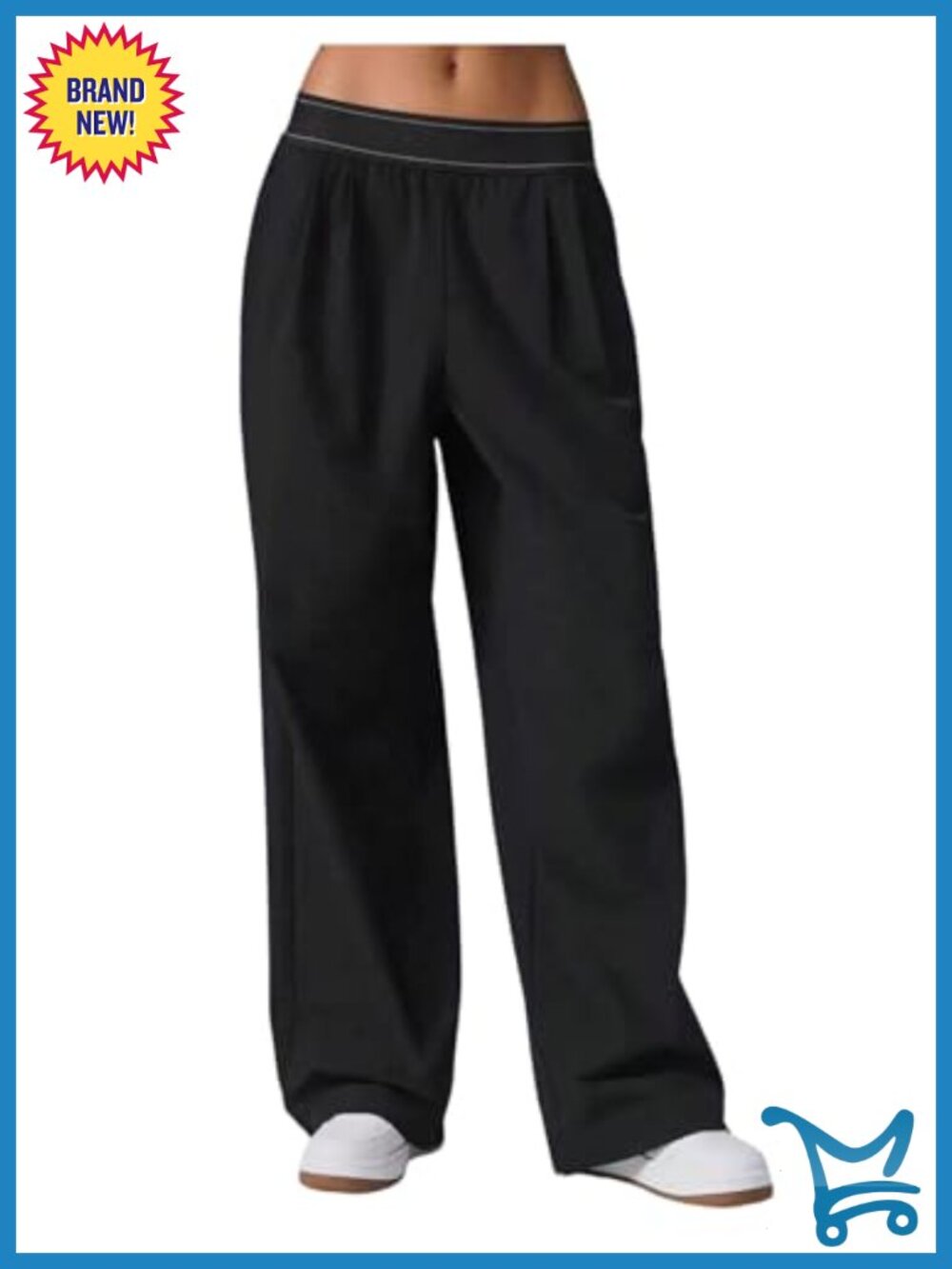Lightweight Straight Leg Yoga Trousers with Pockets High Waist Pull On